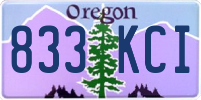 OR license plate 833KCI