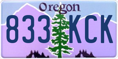 OR license plate 833KCK
