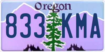 OR license plate 833KMA