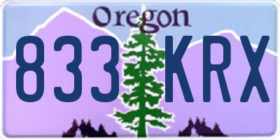 OR license plate 833KRX
