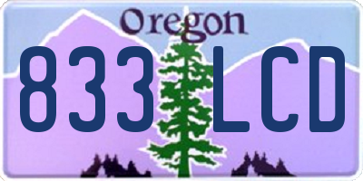 OR license plate 833LCD