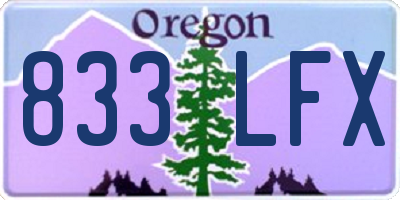 OR license plate 833LFX