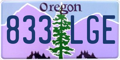 OR license plate 833LGE