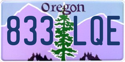 OR license plate 833LQE