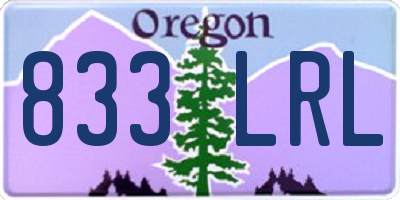 OR license plate 833LRL