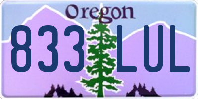 OR license plate 833LUL
