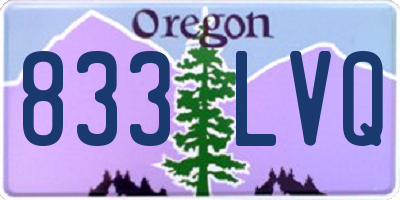 OR license plate 833LVQ