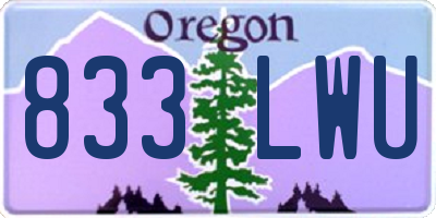 OR license plate 833LWU