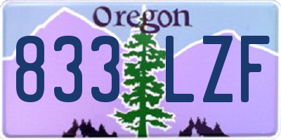 OR license plate 833LZF