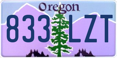 OR license plate 833LZT