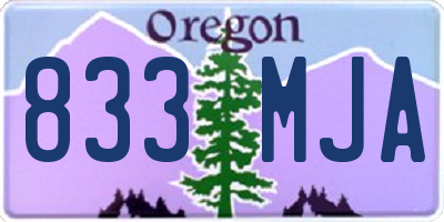 OR license plate 833MJA