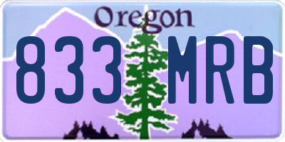 OR license plate 833MRB