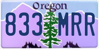 OR license plate 833MRR