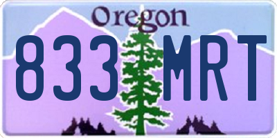 OR license plate 833MRT