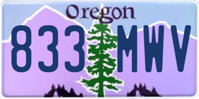 OR license plate 833MWV