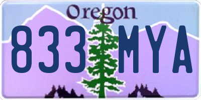 OR license plate 833MYA