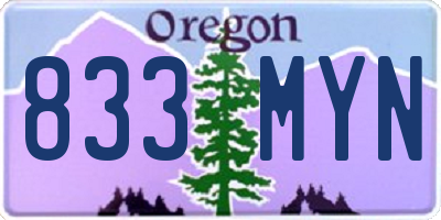 OR license plate 833MYN