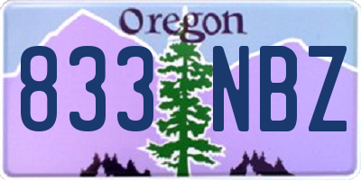 OR license plate 833NBZ