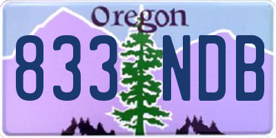 OR license plate 833NDB