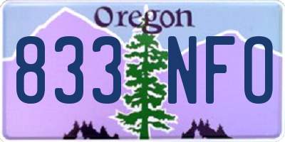 OR license plate 833NFO
