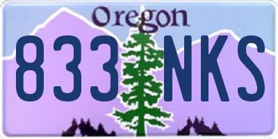 OR license plate 833NKS