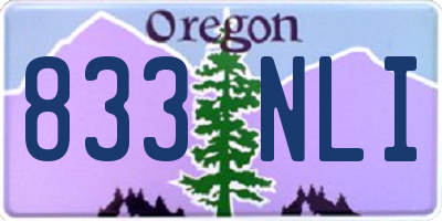 OR license plate 833NLI