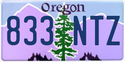 OR license plate 833NTZ