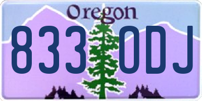 OR license plate 833ODJ