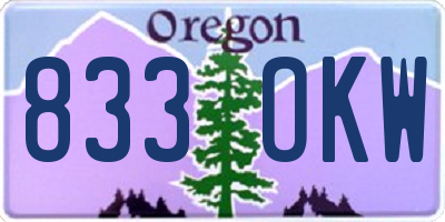 OR license plate 833OKW