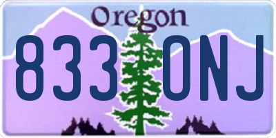 OR license plate 833ONJ