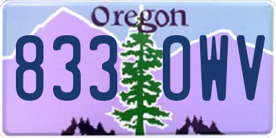 OR license plate 833OWV