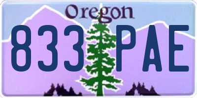 OR license plate 833PAE