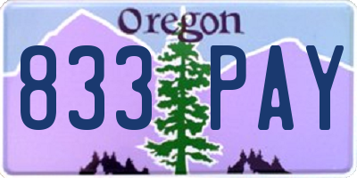 OR license plate 833PAY