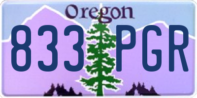 OR license plate 833PGR