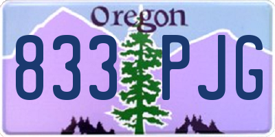 OR license plate 833PJG