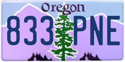 OR license plate 833PNE