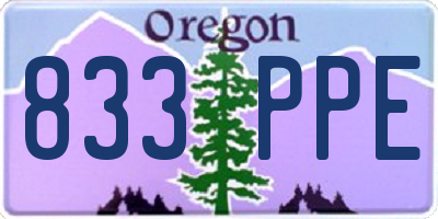 OR license plate 833PPE