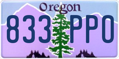 OR license plate 833PPO