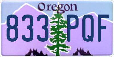 OR license plate 833PQF