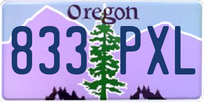 OR license plate 833PXL