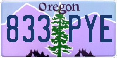 OR license plate 833PYE