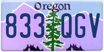 OR license plate 833QGV