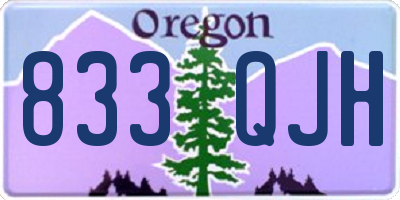 OR license plate 833QJH