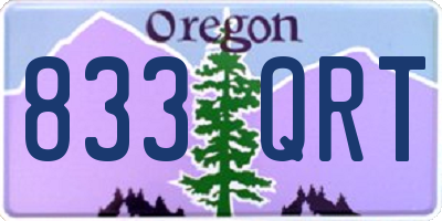 OR license plate 833QRT