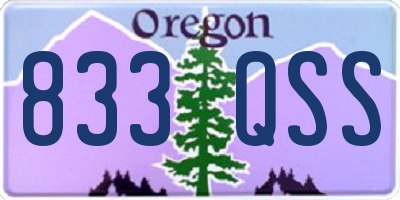 OR license plate 833QSS