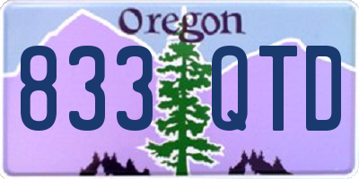 OR license plate 833QTD