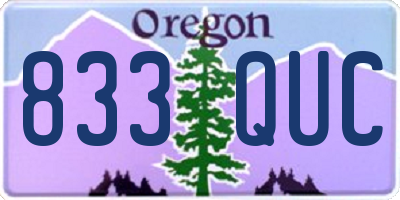 OR license plate 833QUC