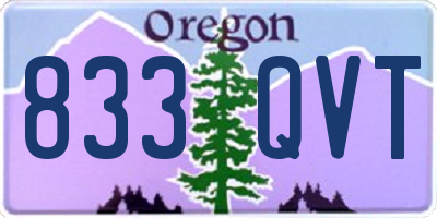 OR license plate 833QVT
