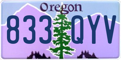 OR license plate 833QYV
