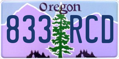 OR license plate 833RCD